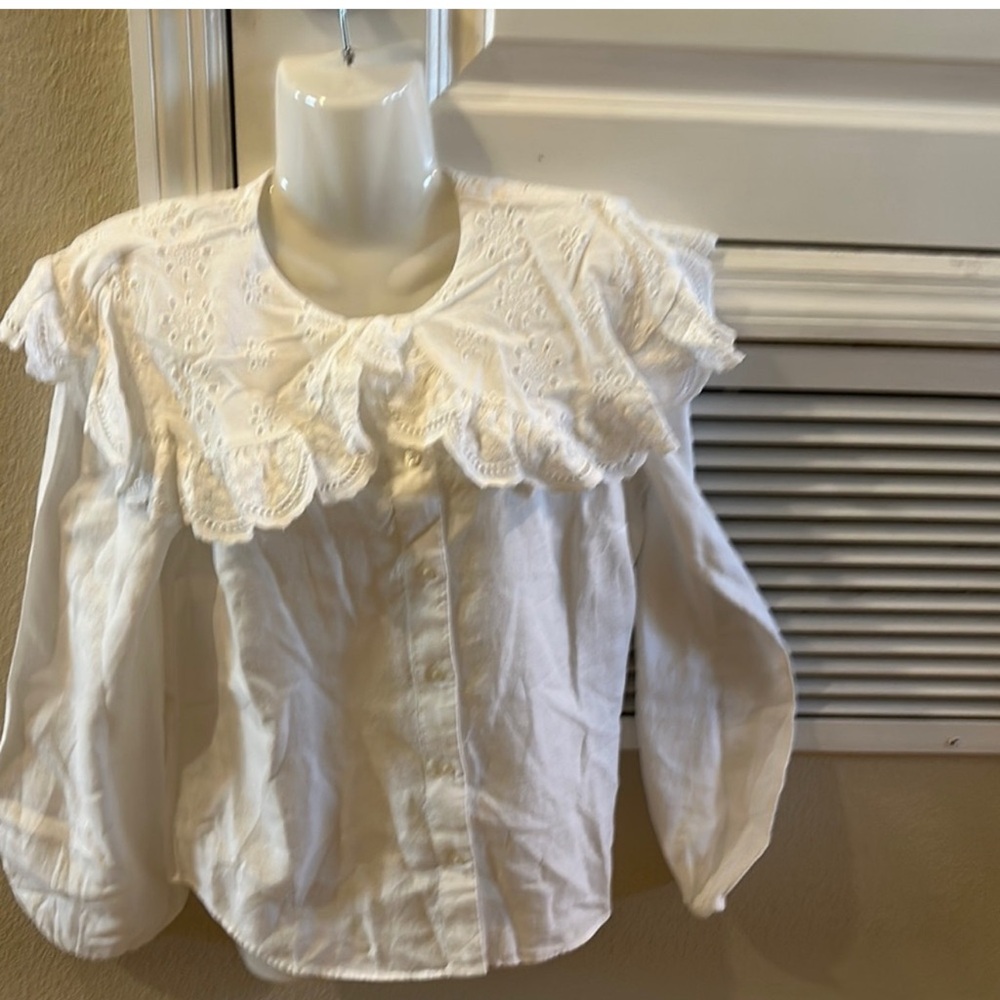 White Lace Ruffle womenShirt
